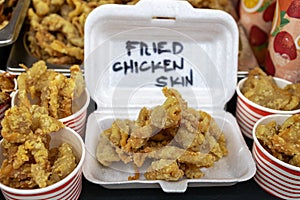 Popular Filipino street food Fried Chicken Skin