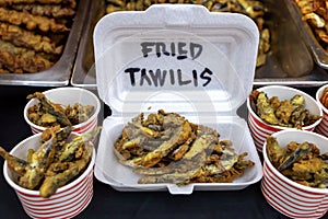 Popular Filipino street food Fried Tawilis