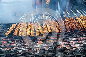 Popular Filipino street food Pork and Chicken barbecue