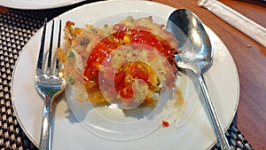 Popular food for breakfasting or breakfast in Indonesia, Bala-Bala or bakwan or Vegetable Fritters made from Flour Batter with