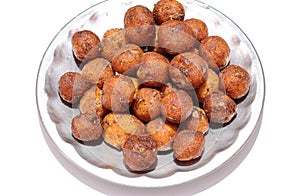 Popular food of India Dry Veg Manchurian Balls isolated on white background