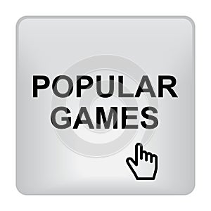 popular games icon button on white