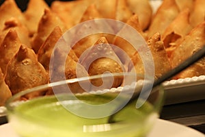 Popular Indian Snack Samosa in a plate.