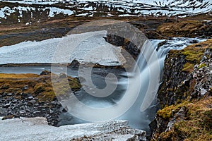 Popular Kirkjufellsfoss waterfall in Iceland.CR2