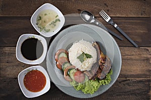 Popular Malaysian dish Nasi Ayam or chicken rice