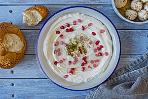 Popular middle eastern appetiser labneh or labaneh