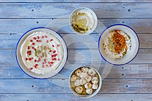 Popular middle eastern appetiser labneh or labaneh