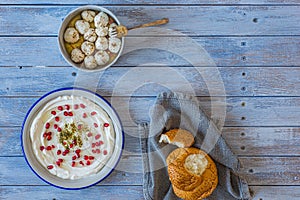 Popular middle eastern appetiser labneh or labaneh