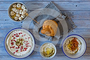Popular middle eastern appetiser labneh or labaneh