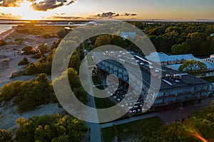 Popular modern building of Hedon Spa and Hotel