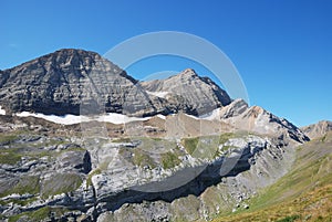Popular mountain Taillon in summer.