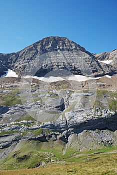 Popular mountain Taillon in summer. photo