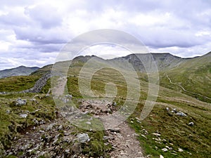 Popular path leading to Helvellyn, Lake District