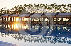 The popular resort with pools and water parks in Turkey. Hotel. Resort.