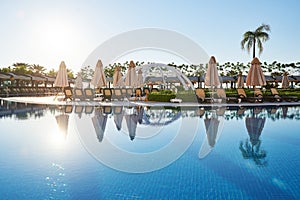 The popular resort with pools and water parks in Turkey. Hotel. Resort.