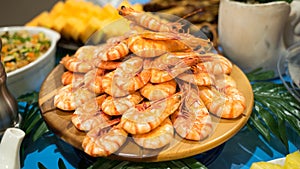 Philippine Dish Boiled Tiger Shrimps photo