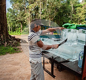 Welcome sight: The iceman at Angkor Wat Cambodia