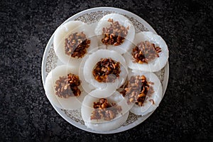 Popular Singapore Breakfast Chwee Kueh Steamed Rice Cake With Preserved Radish