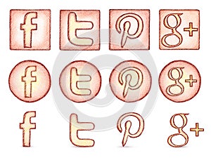 Popular social network icons