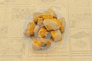 Popular Spanish recipe for marinated dogfish battered and fried in olive oil
