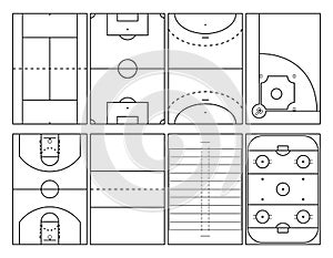 Popular sport courts outlines photo