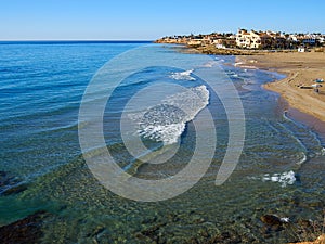 Popular summer travel destination La Zenia Beach Orihuela Costa photo