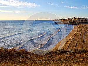 Popular summer travel destination La Zenia Beach Orihuela Costa photo