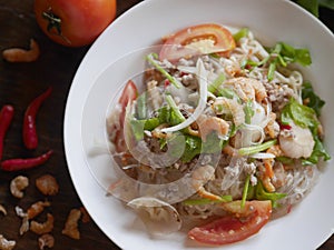 Popular thai food - spicy vermicelli salad