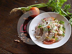 Popular thai food - spicy vermicelli salad
