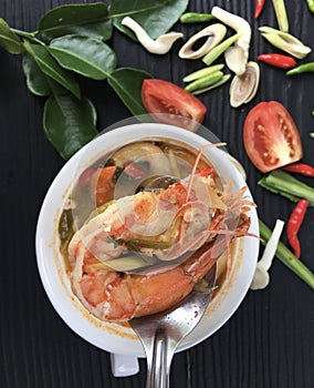 Popular Thai Food Tom Yum Kung Tom Yum soup.