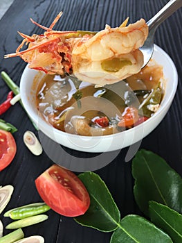 Popular Thai Food Tom Yum Kung Tom Yum soup.