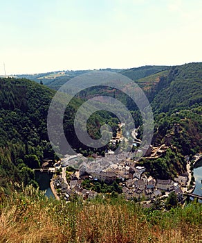 Popular tourist destination Esch-sur-Sure in the Ardennes of Luxembourg