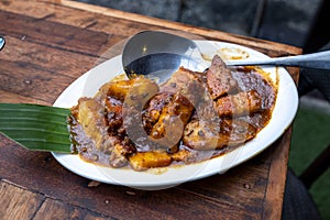 Popular Traditional Filipino dish Pork Lechon Kawali sa Alamang