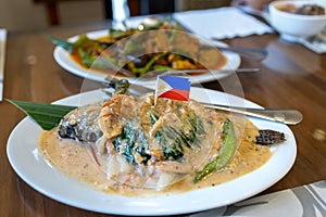 Popular Traditional Filipino fish dish Sinanglay na Tilapia