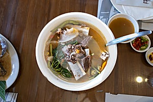 Popular Traditional Filipino soup dish beef sinigang