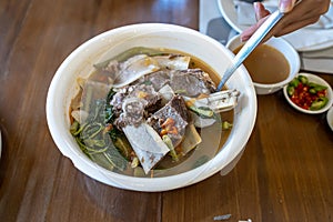 Popular Traditional Filipino soup dish beef sinigang