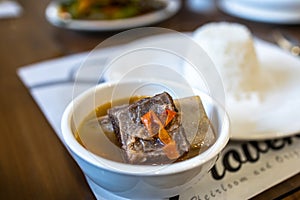 Popular Traditional Filipino soup dish beef sinigang