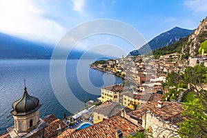 Popular travel destination, Limone on lake Garda