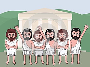 Popular voting in Ancient Greece cartoon