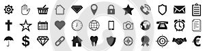 Popular web icons. Set of black conceptual icons. Vector icons