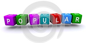 Popular word block on white