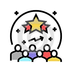 popularity reputation management color icon vector illustration