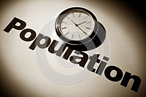 Clock and Population concept photo