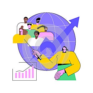 Population growth abstract concept vector illustration.