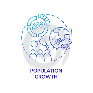 Population growth blue gradient concept icon