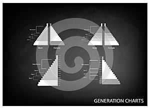 The Population Pyramids Graphs with 4 Generation