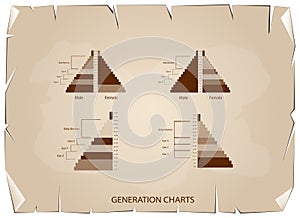 The Population Pyramids Graphs with 4 Generation