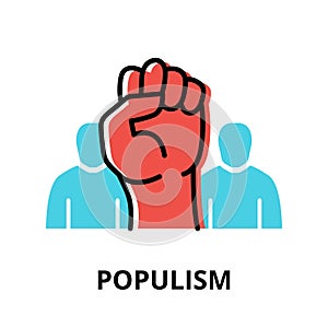 Populism icon concept, politics collection