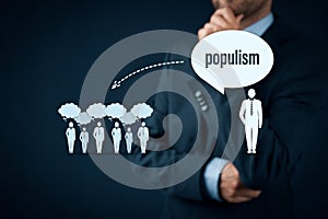 Populism and political marketing impact concept photo
