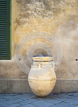 Populonia (Livorno, Tuscany), typical etruscan pottery jar. Color image